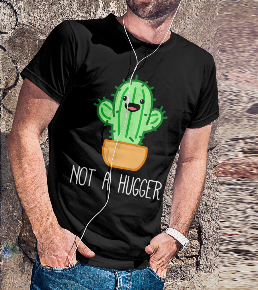 Not A Hugger Cactus Cute Kawaii Do Not Hug Meme T-Shirt
