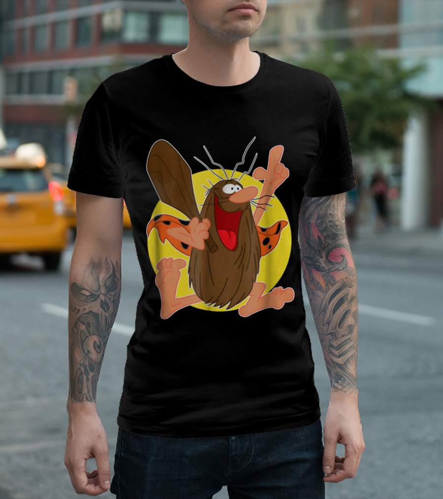 Captain Caveman Iconic Character with Club and Cape T-Shirt