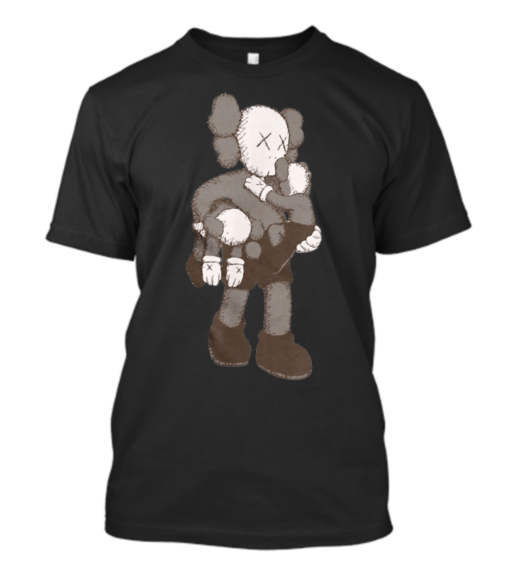 Kaws Companion Carrying BFF Plush Character Blackout T-Shirt