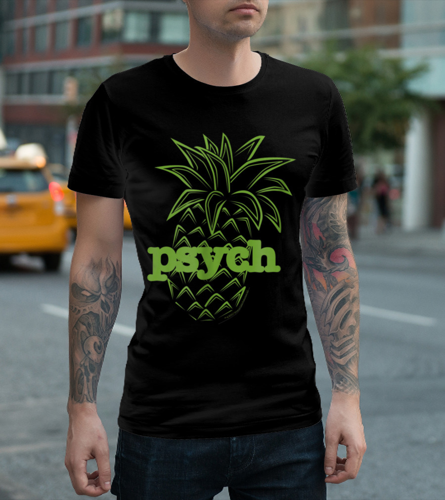 Psych Pineapple Neon Green T-Shirt