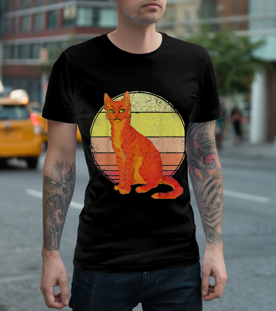 Warrior Cats Firestar Retro Sunset Design For Warriors Book Series Fans T-Shirt