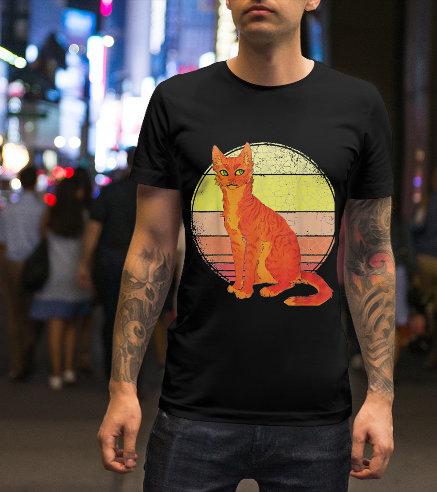 Warrior Cats Firestar Retro Sunset Design For Warriors Book Series Fans T-Shirt