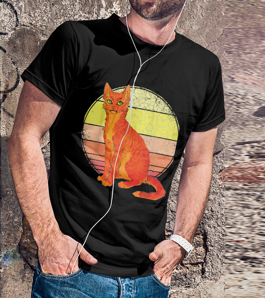 Warrior Cats Firestar Retro Sunset Design For Warriors Book Series Fans T-Shirt