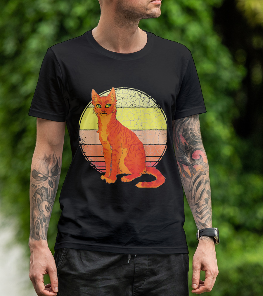 Warrior Cats Firestar Retro Sunset Design For Warriors Book Series Fans T-Shirt