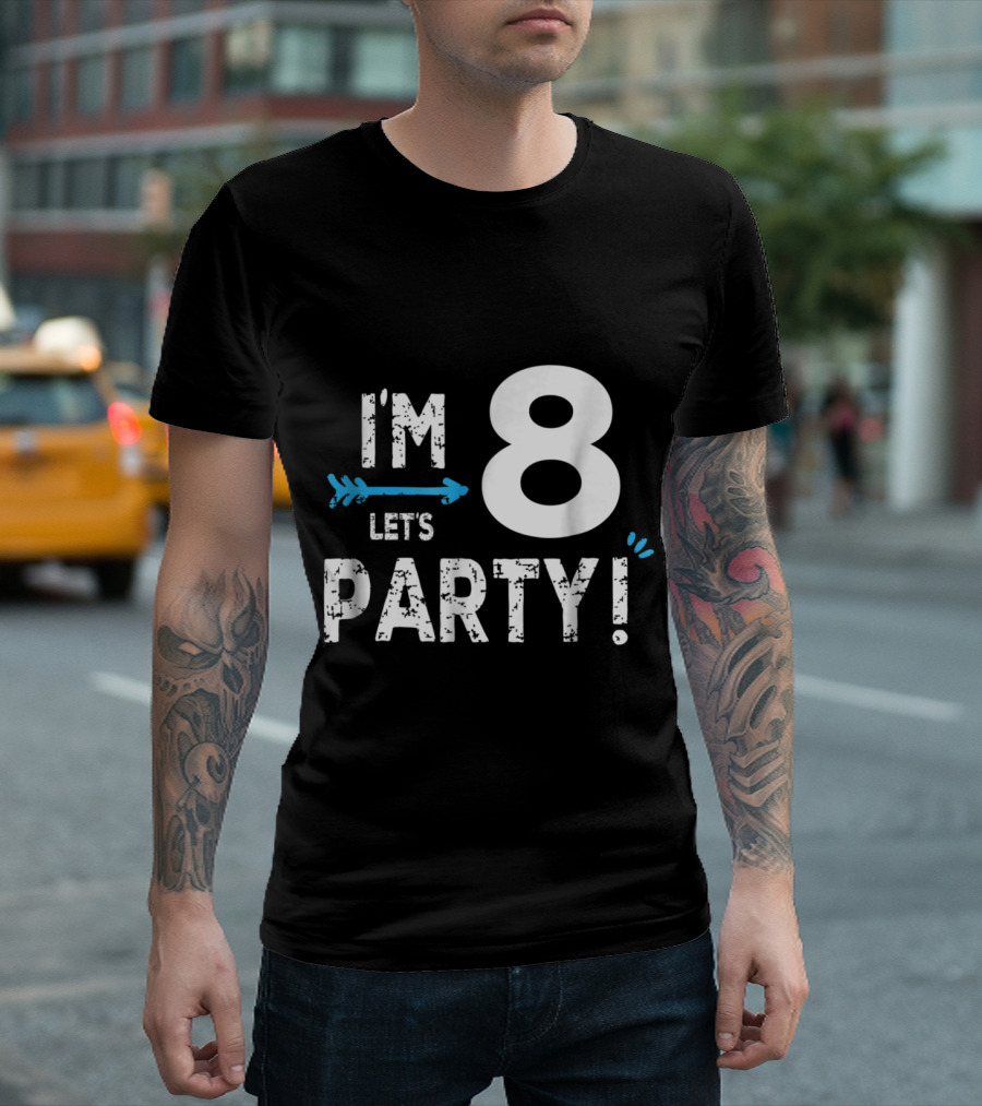 I'm 8 Let's Party Birthday Boy T-Shirt