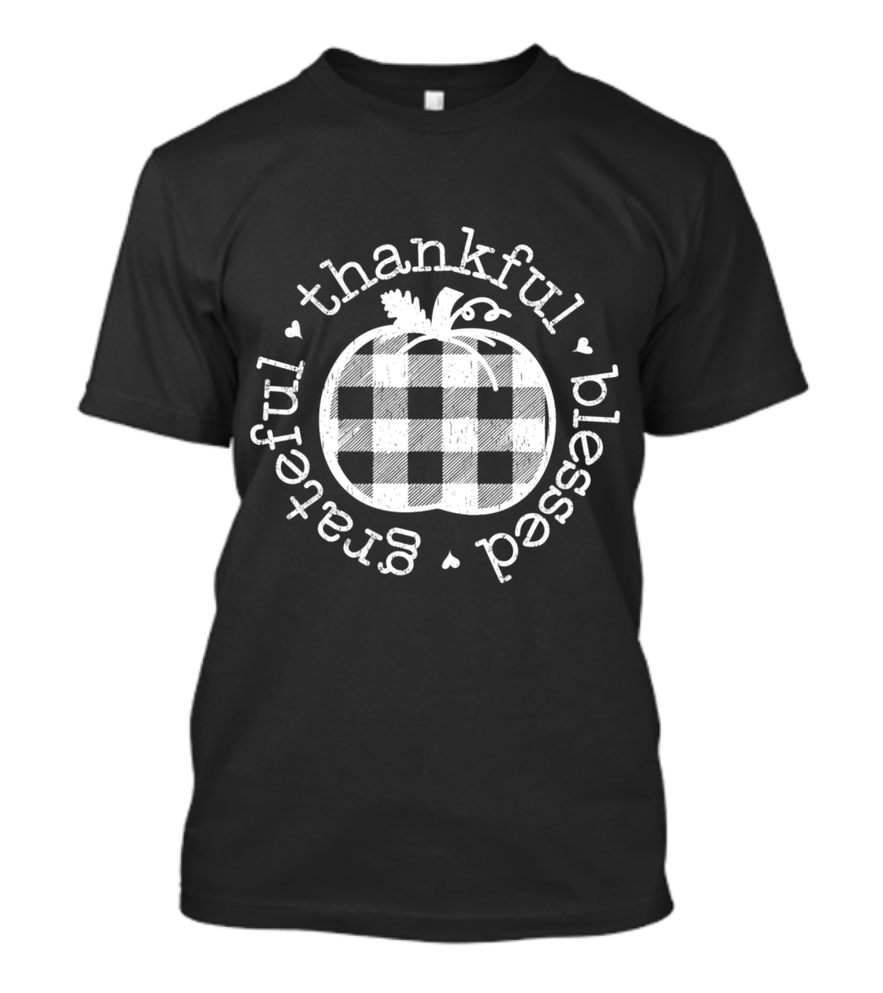 Grateful Thankful Blessed Buffalo Plaid Pumpkin Cute Fall T-Shirt