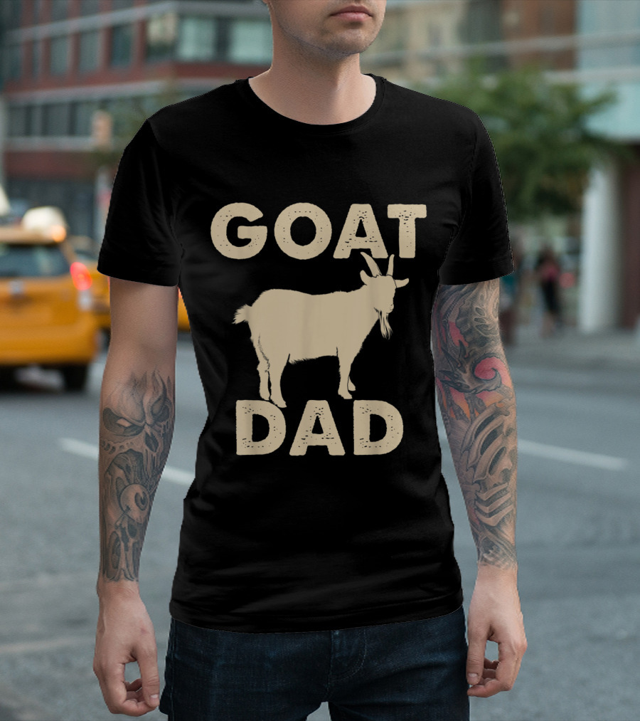 GOAT DAD Mens Funny Goat Dad Goat T-Shirt