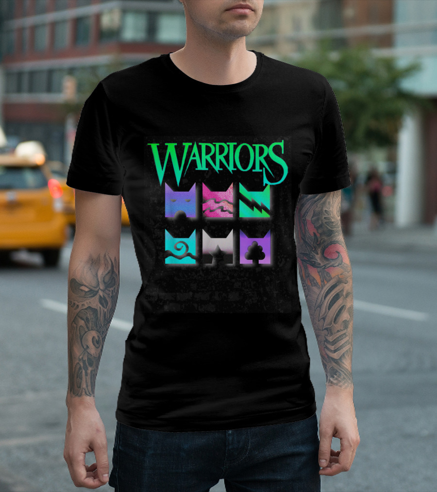 Warriors Cats Outrun Neon Aesthetic for Book Readers T-Shirt
