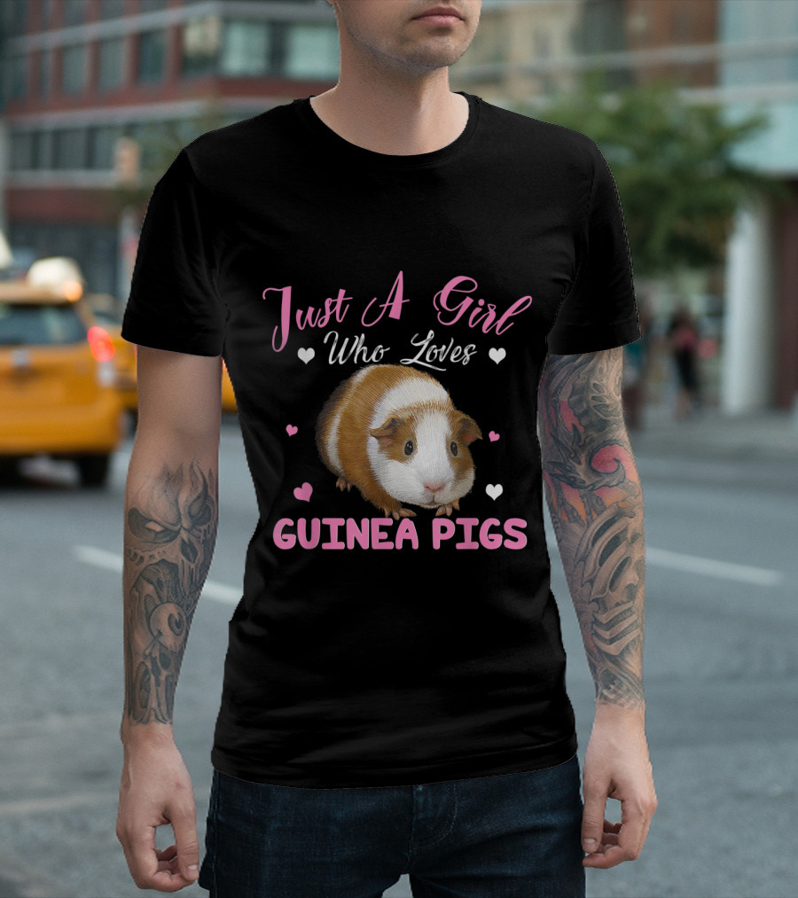 Just A Girl Who Loves Guinea Pigs Hearts T-Shirt