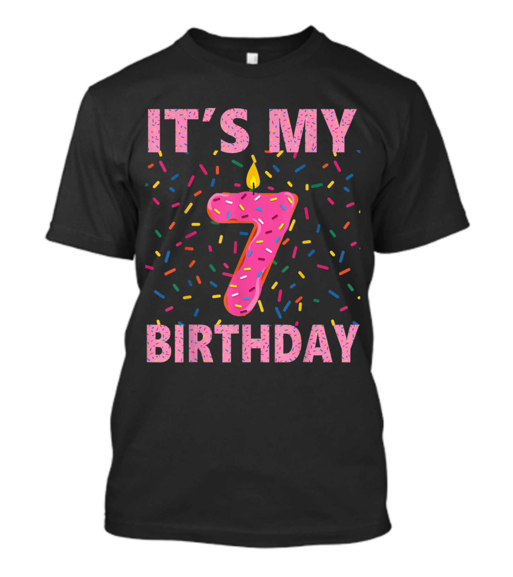 It's My 7 Birthday Donut Candle Kids T-Shirt
