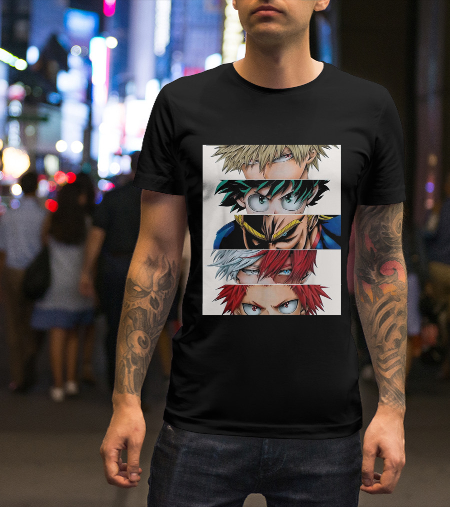 My Hero Academia Plus Ultra Character Eyes Stripes T-Shirt