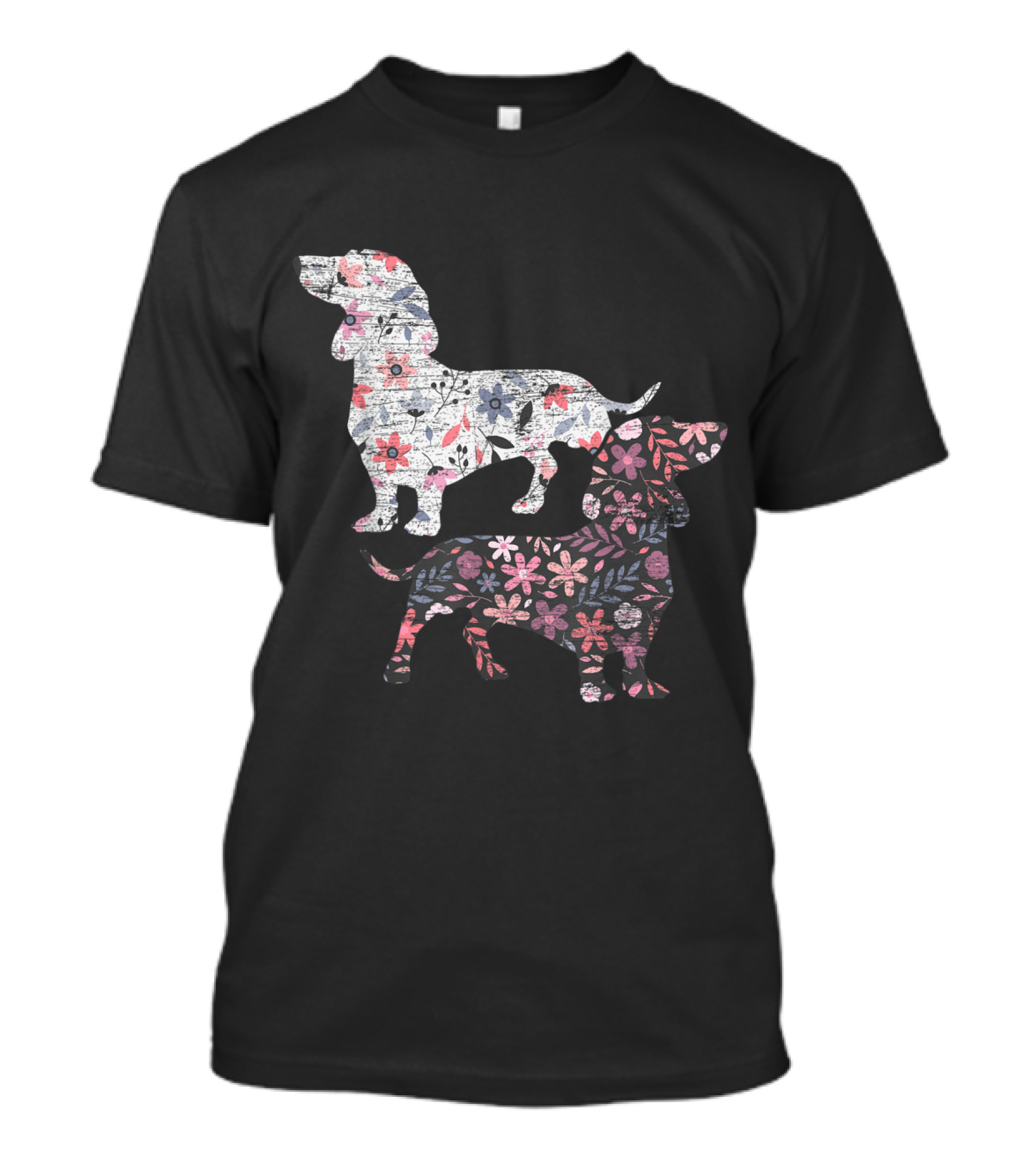 Vintage Floral Dachshund T-Shirt