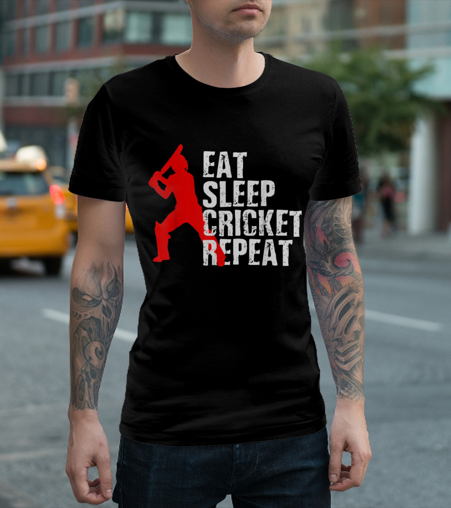 Eat Sleep Cricket Repeat T-Shirt