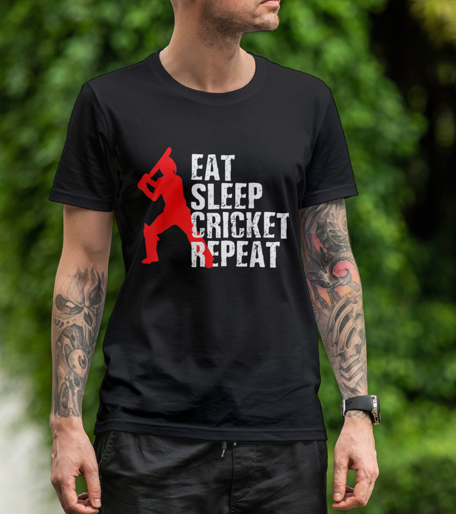 Eat Sleep Cricket Repeat T-Shirt