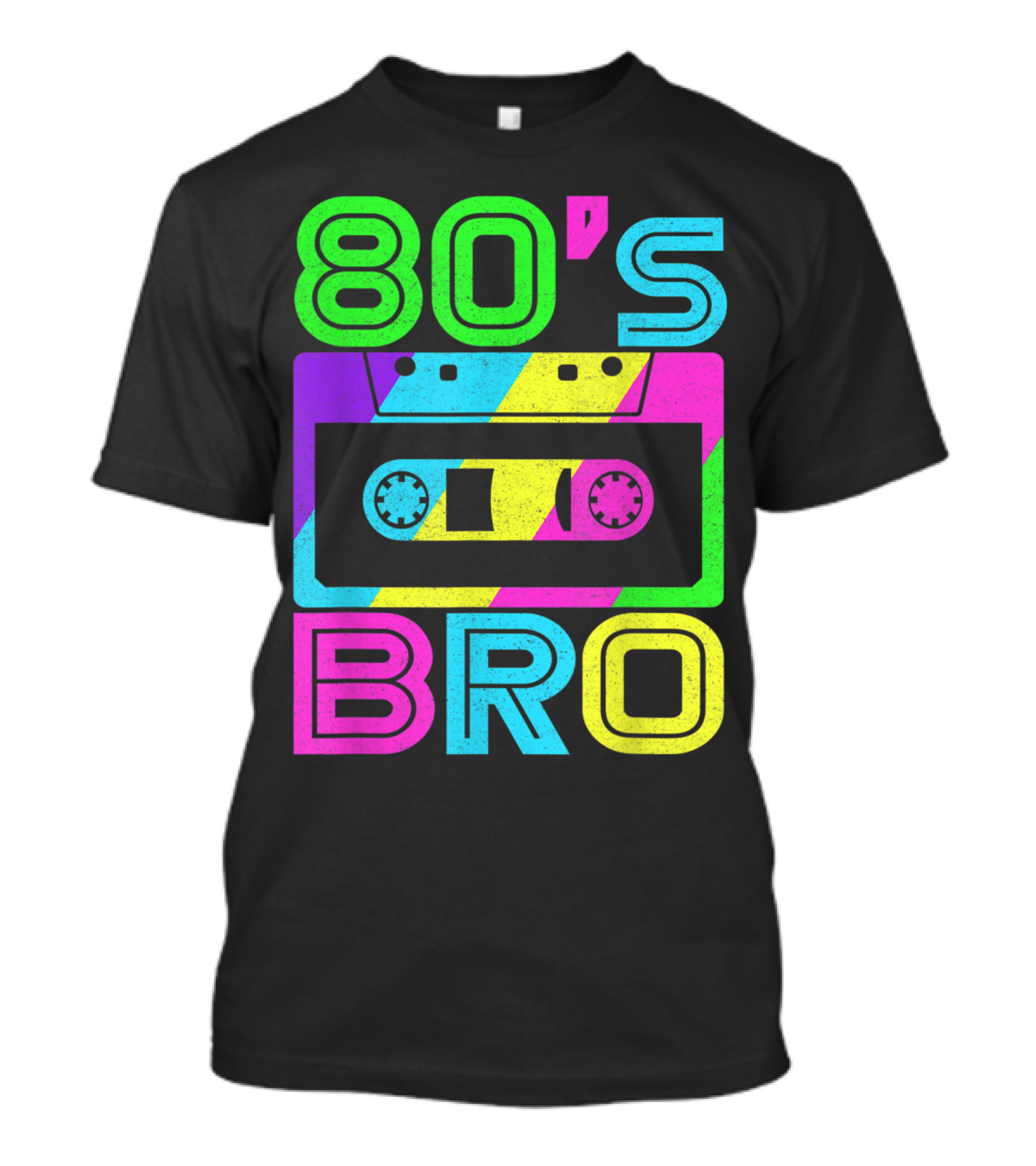 80s Bro 80's Party Cassette Retro Neon T-Shirt