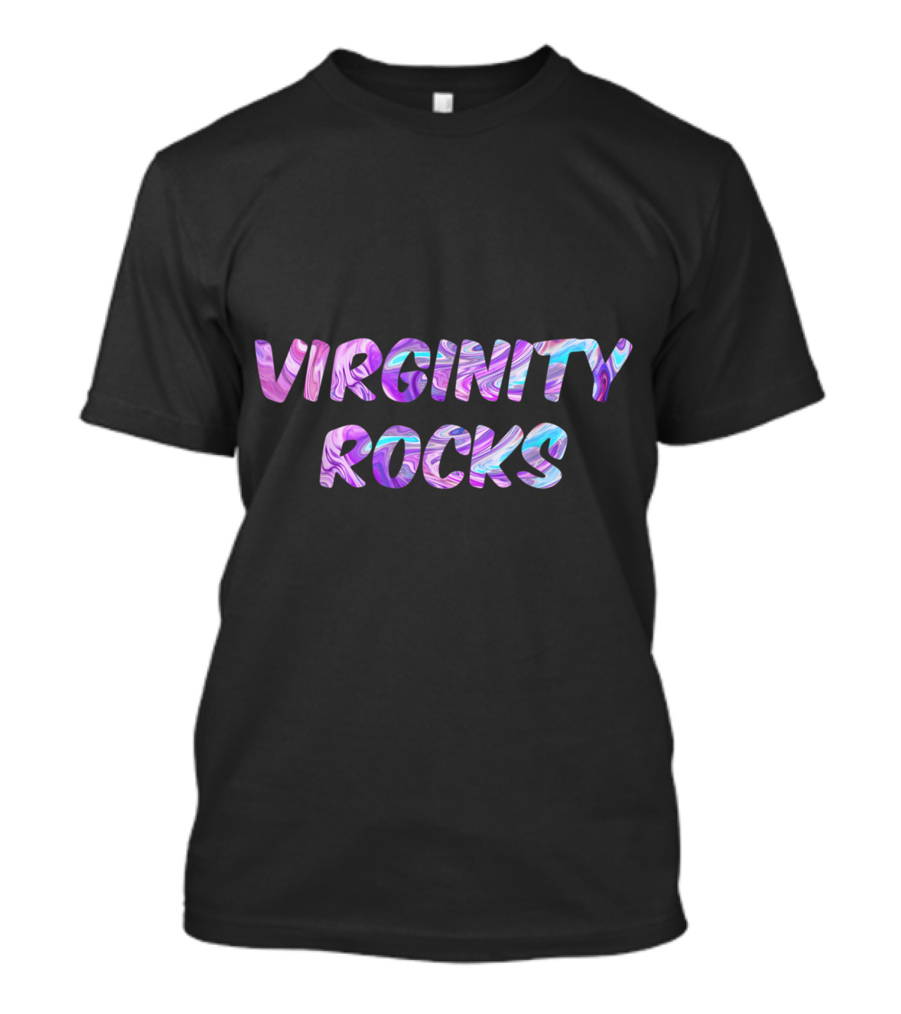 Virginity Rocks Multicolor Funny Cool Letters T-Shirt