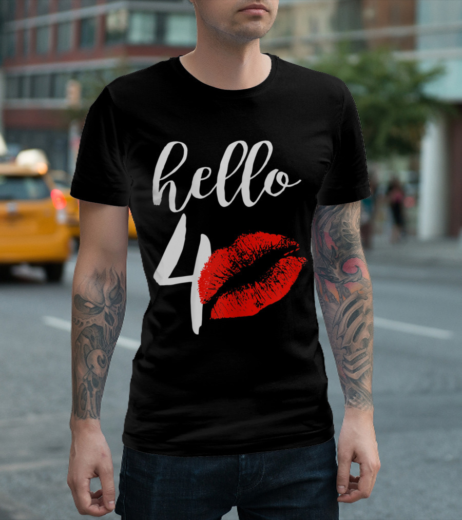 Hello 40 Red Lip Kisses Birthday T-Shirt