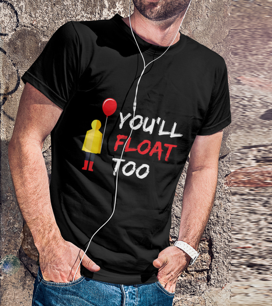 You'll Float Too Red Balloon Yellow Raincoat Doll T-Shirt