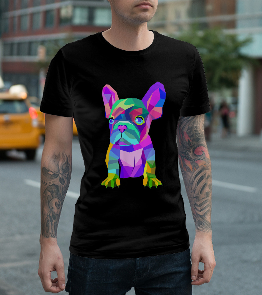 Colored French Bulldog Cute Pet Dog Breed Animal T-Shirt