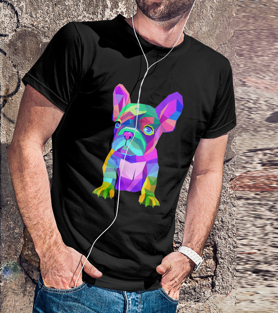 Colored French Bulldog Cute Pet Dog Breed Animal T-Shirt