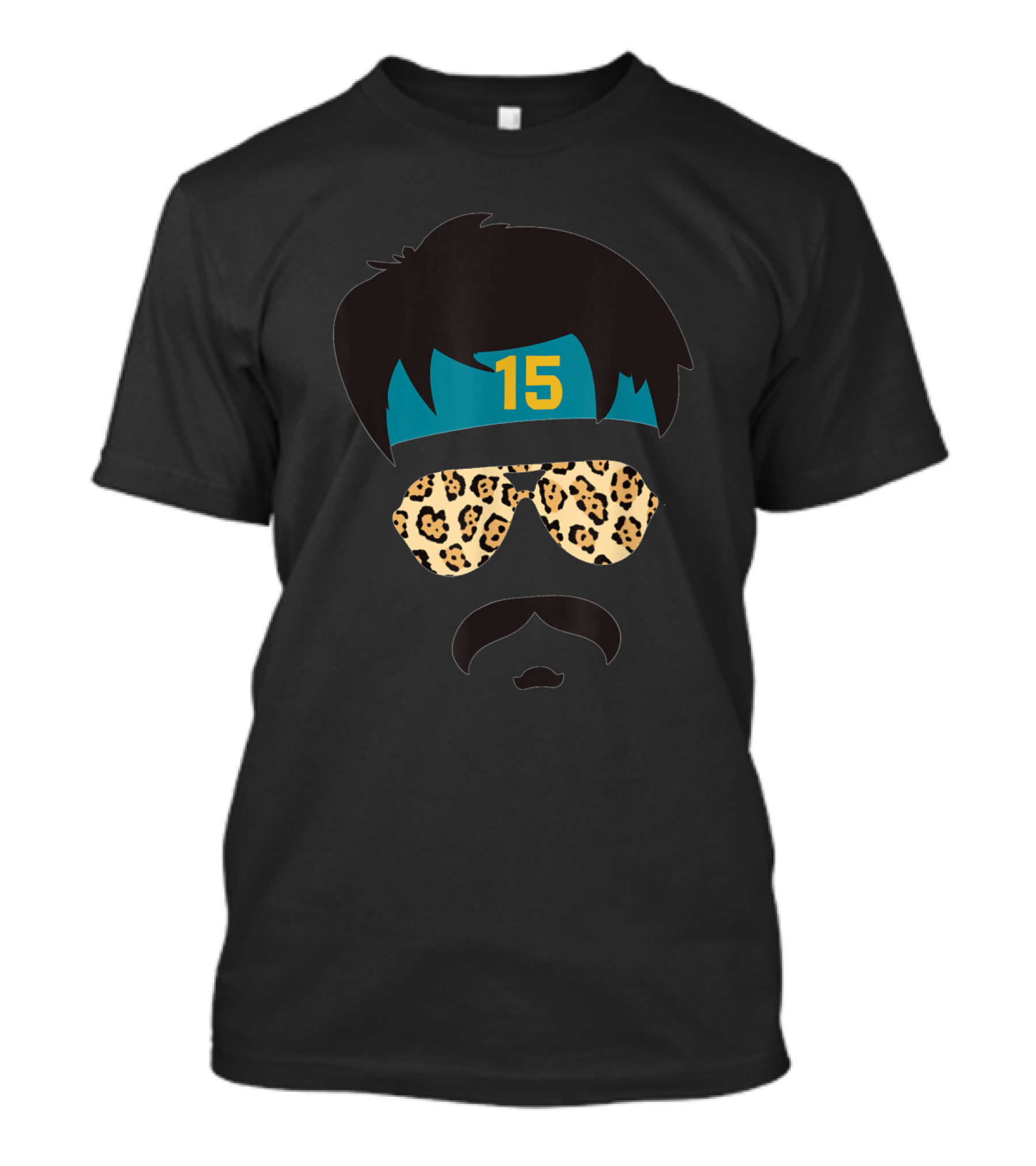 Funny Jacksonville Football Uncle Rico 904 Leopard Glasses 15 Mustache T-Shirt