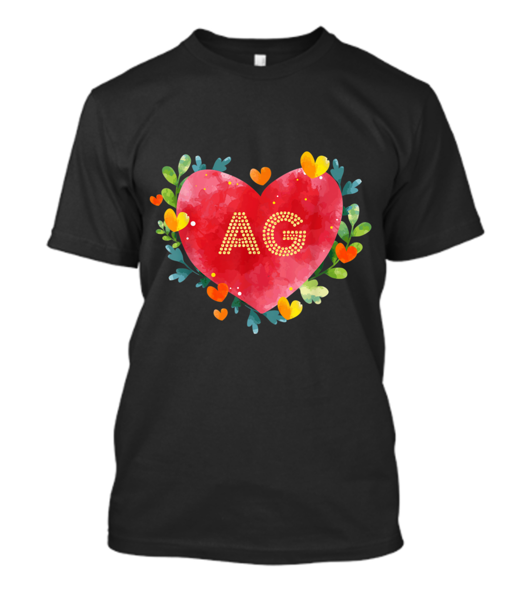 I Love AG Heart With Floral Elements T-Shirt