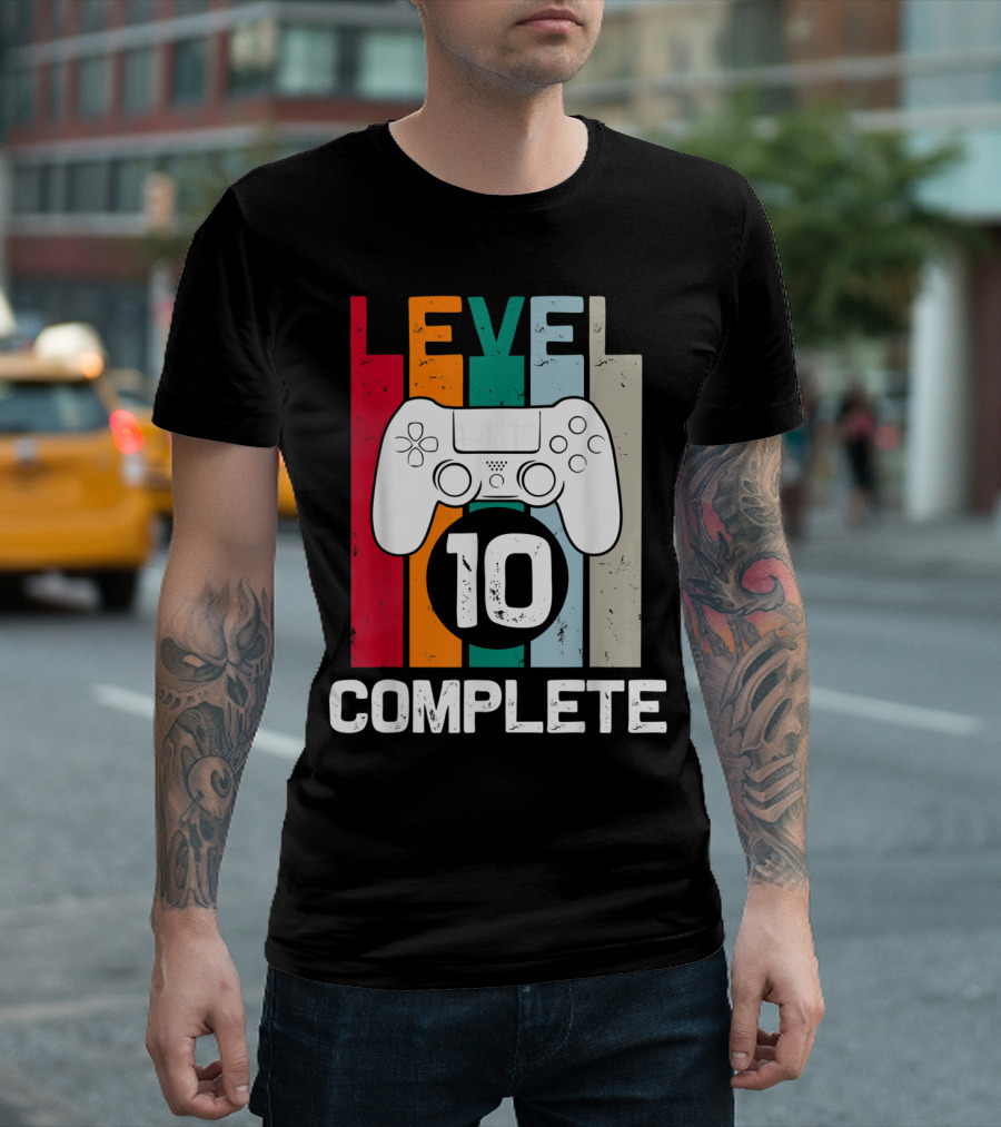 Level 10 Complete 10th Year Anniversary Gaming Celebration For Him T-Shirt