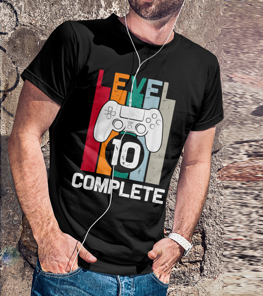 Level 10 Complete 10th Year Anniversary Gaming Celebration For Him T-Shirt