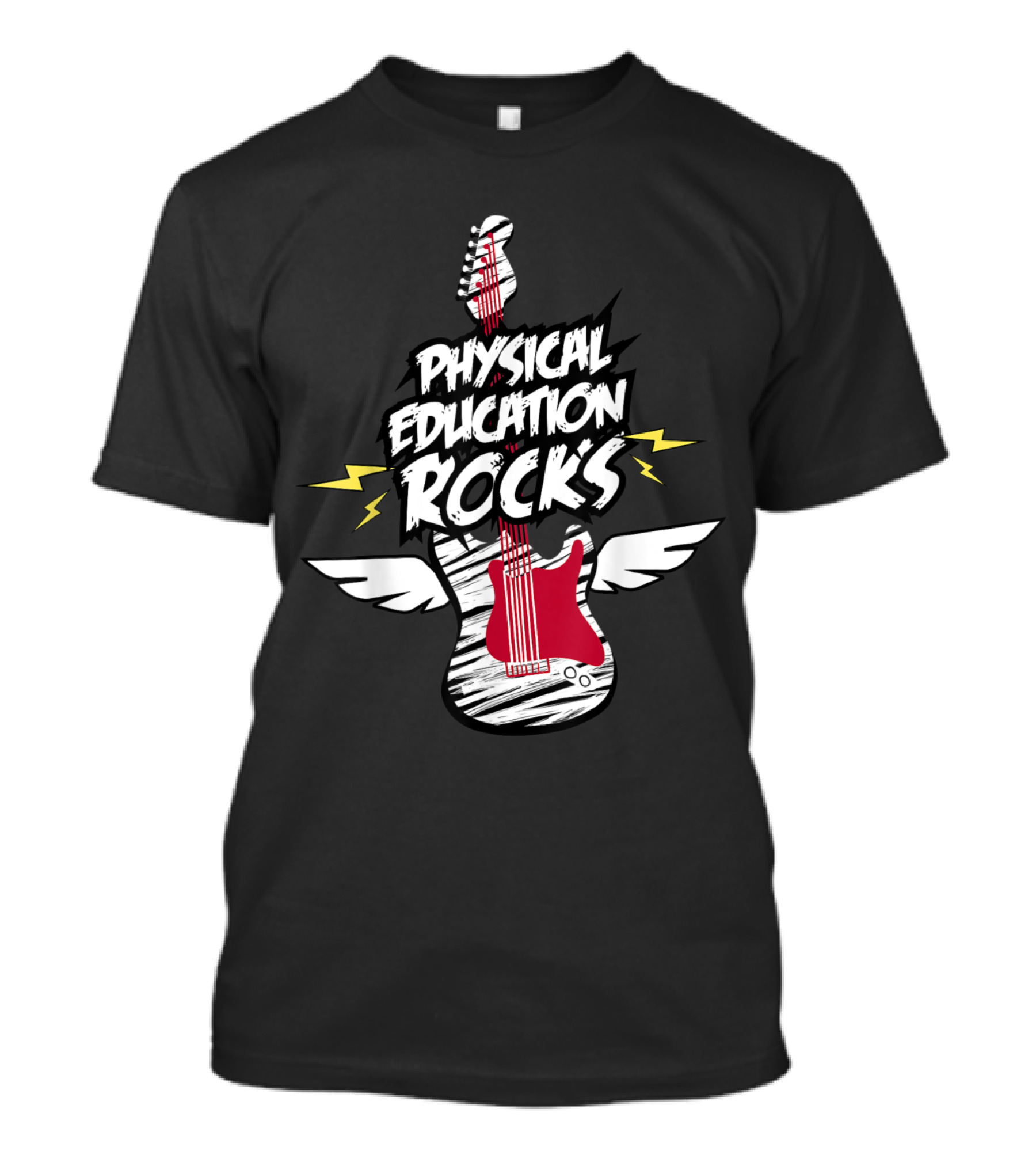 Physical Education Rocks PE Teacher Phys Ed Guitar T-Shirt