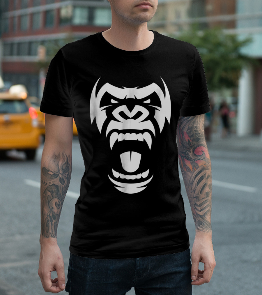Furious Silverback Angry Gorilla Face T-Shirt