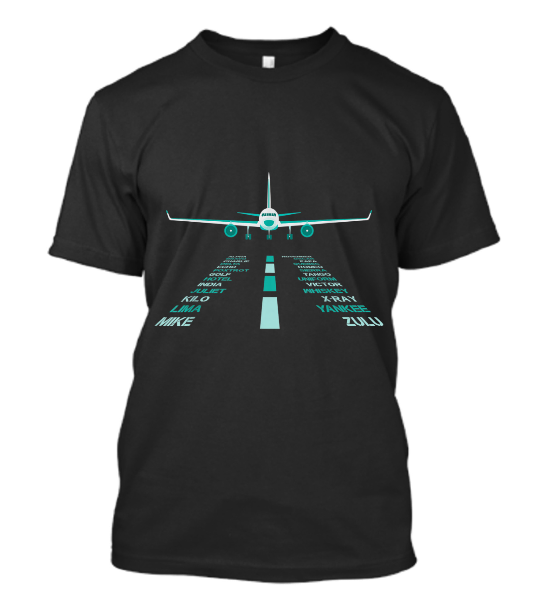 Aviation Airplane Pilot Phonetic Alphabet Runway India Victor Zulu T-Shirt