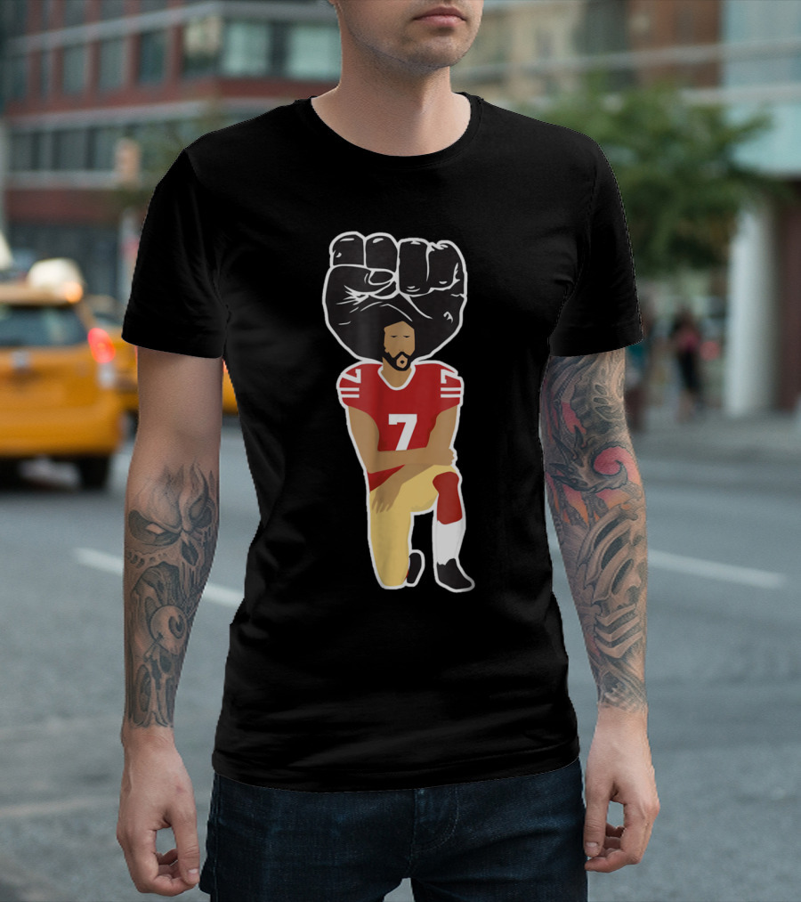 Colin K Kneeling Black Power Fist 7 T-Shirt