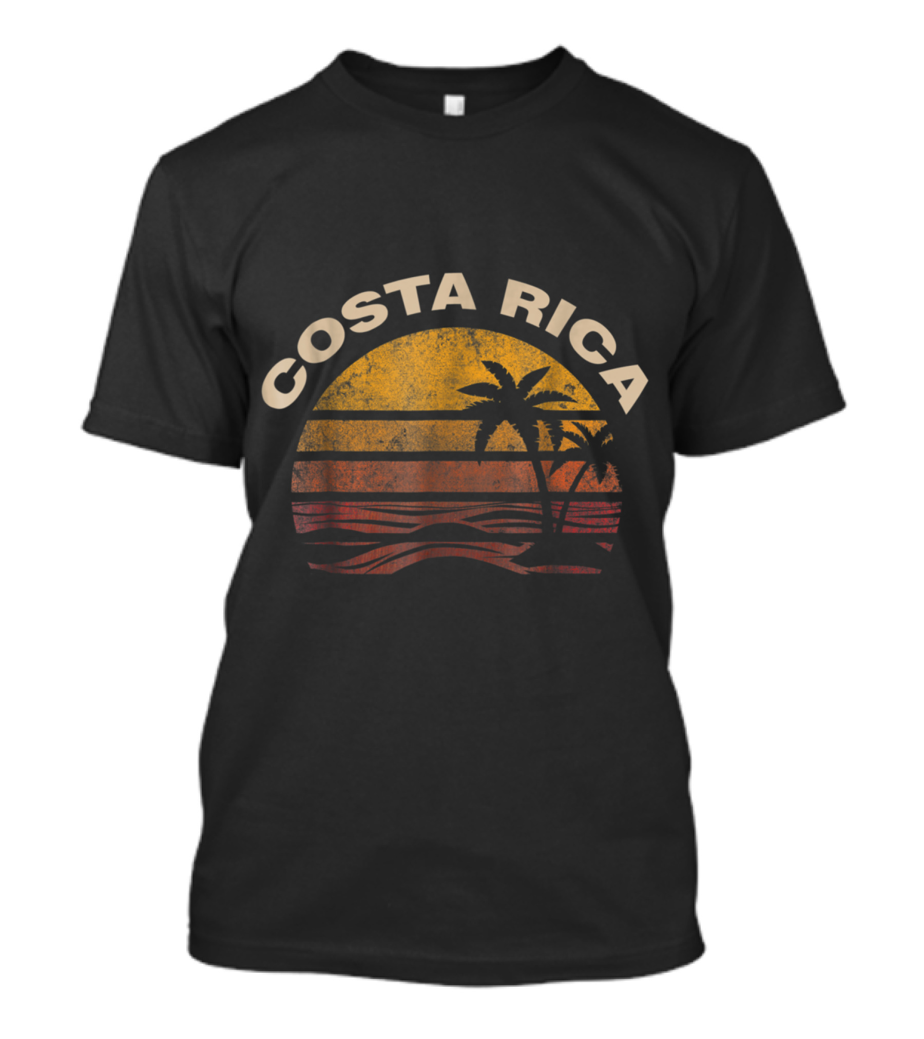 Costa Rica Vintage 70s 80s Sunset Palm Trees T-Shirt