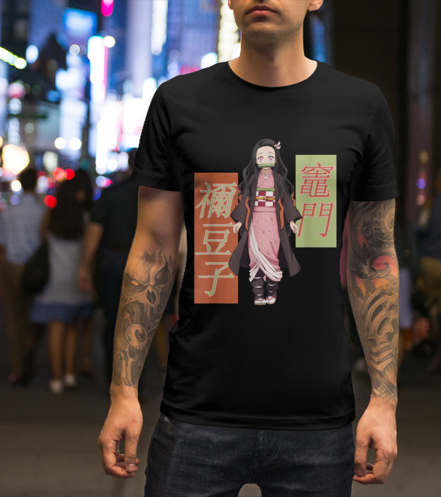 Nezuko Kamado Demon Slayer Character Japanese Kanji T-Shirt