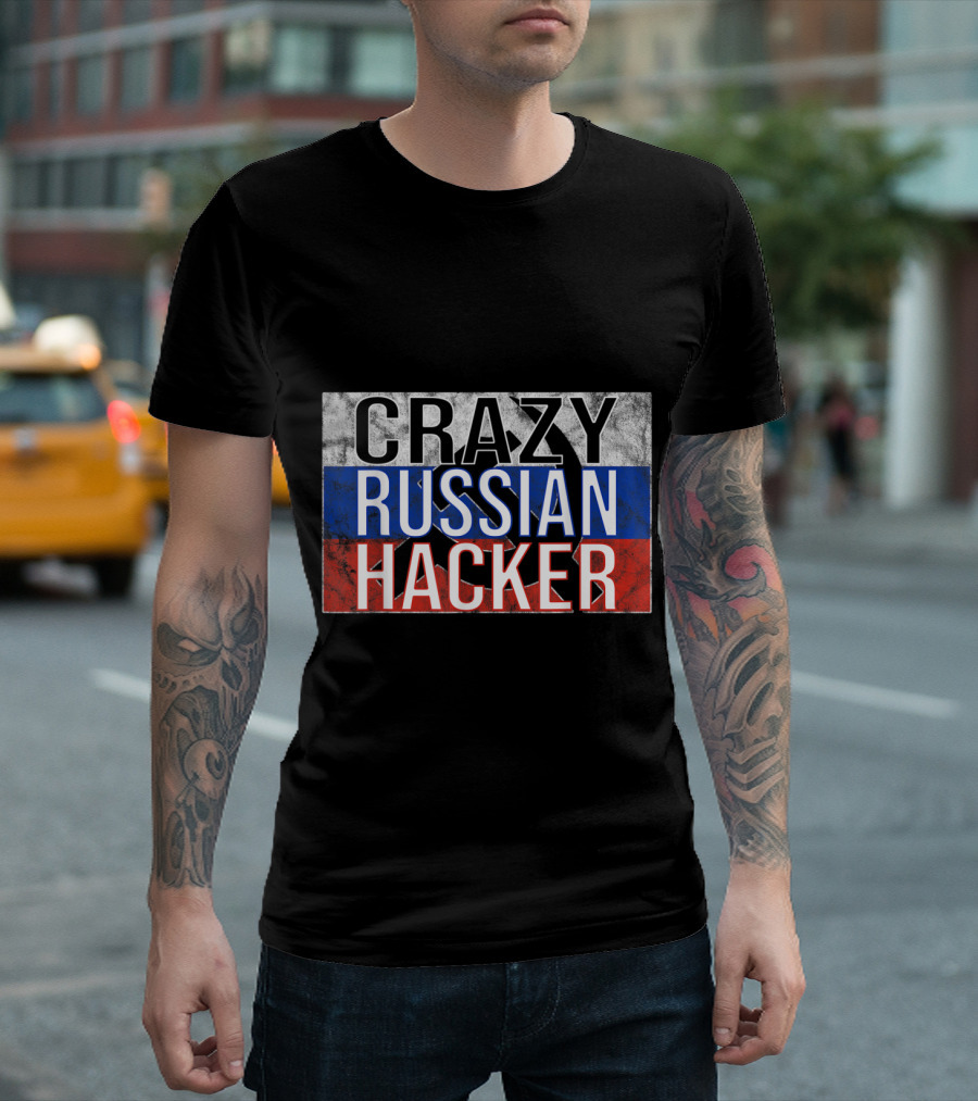 Crazy Russian Hacker Coder Developer Nerds T-Shirt