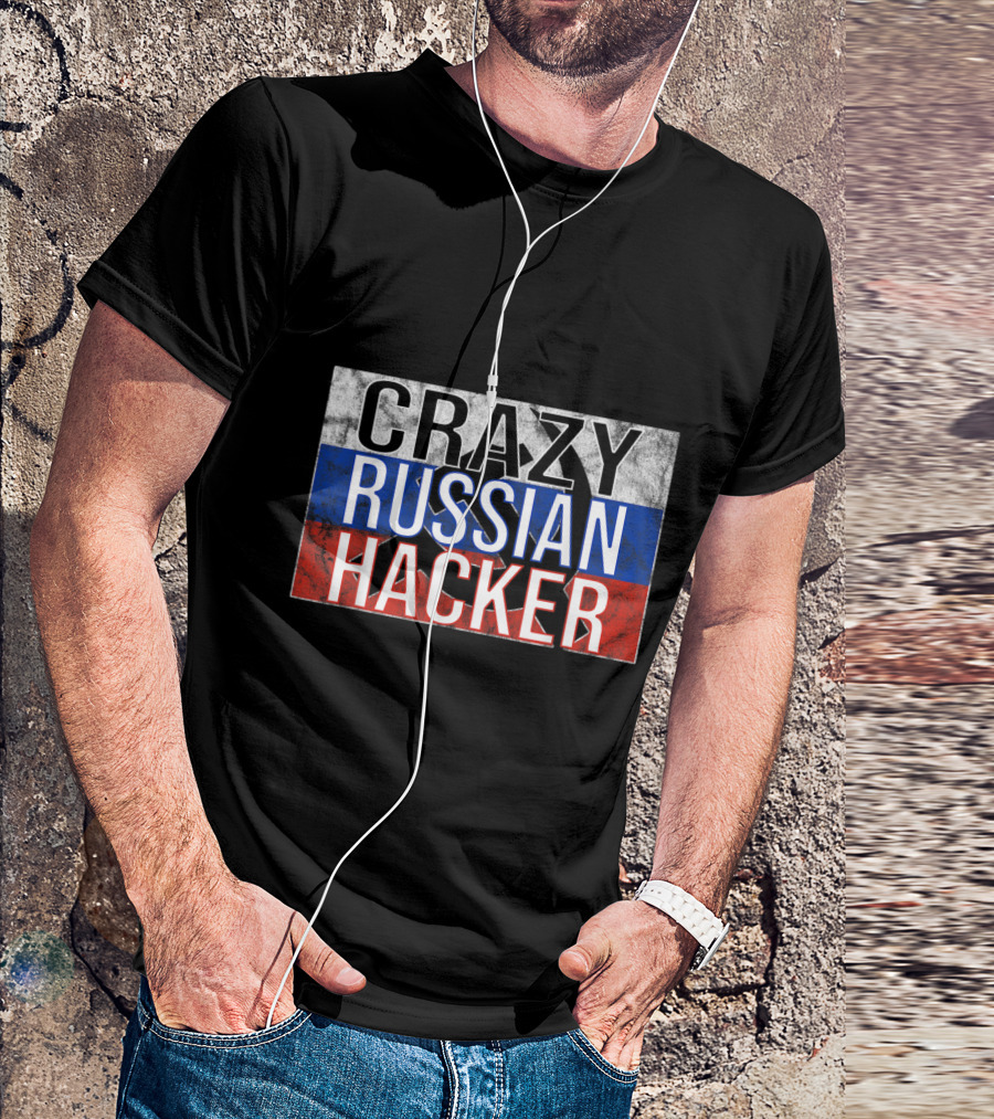 Crazy Russian Hacker Coder Developer Nerds T-Shirt