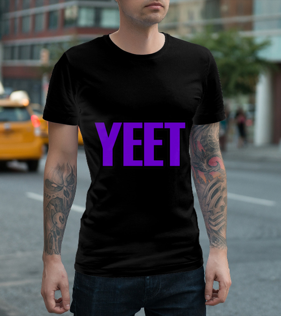 Purple Yeet Meme Text Popular Funny T-Shirt