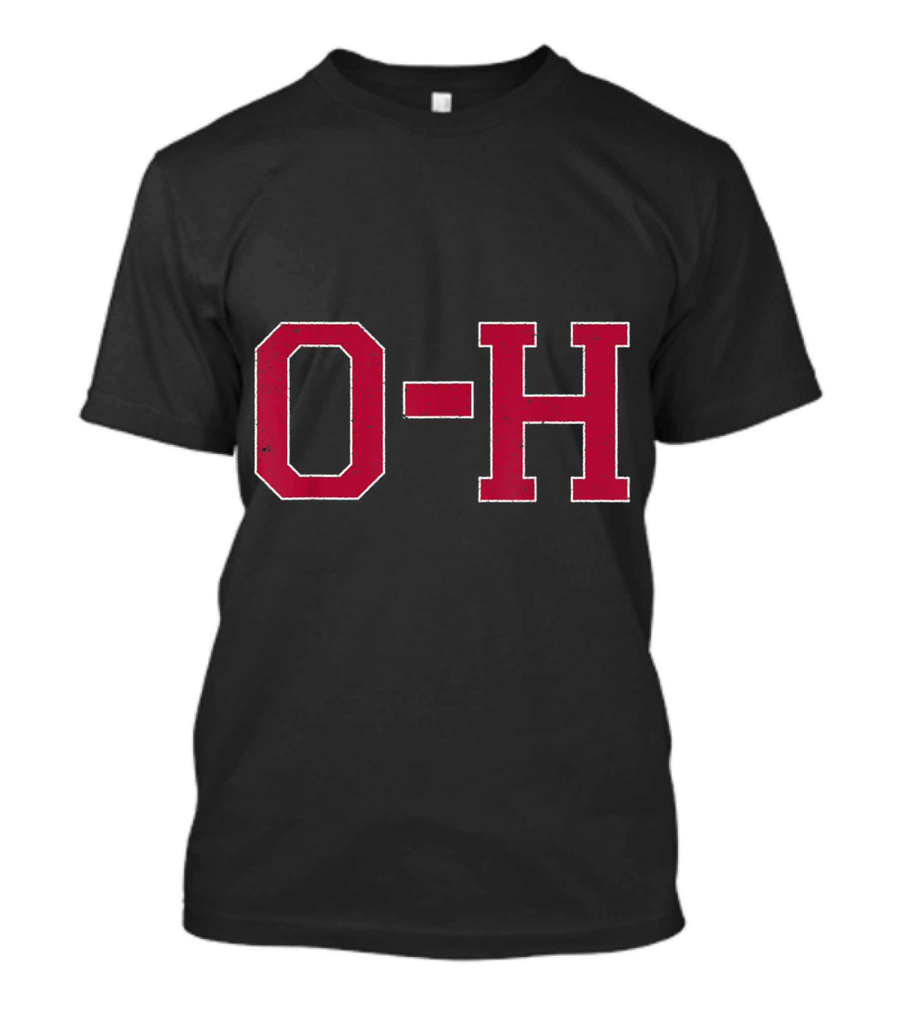 Vintage O H I O Red Block Letters T-Shirt