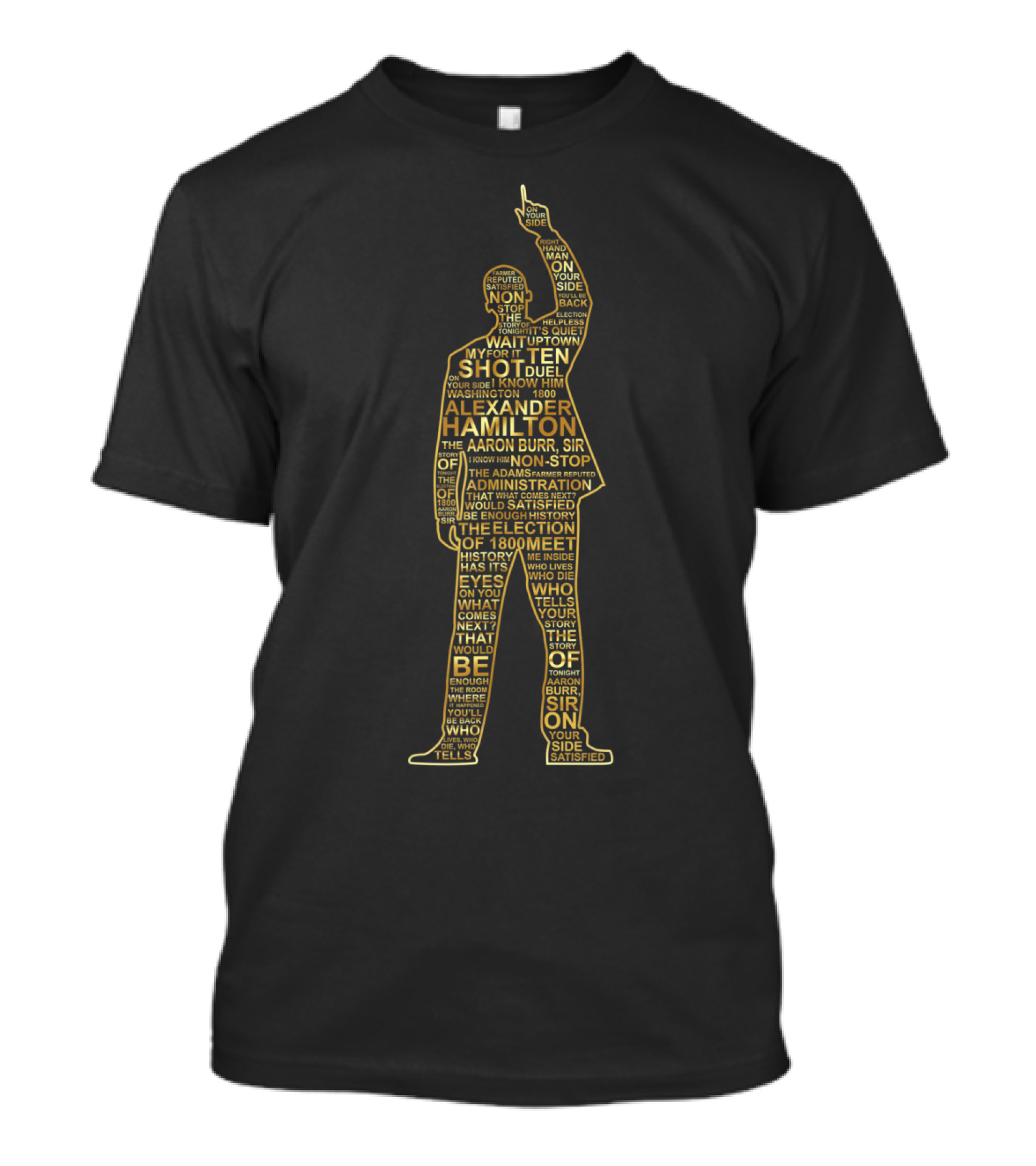 Vintage Hamilton Lyrics Silhouette Featuring Alexander Hamilton And Aaron Burr T-Shirt