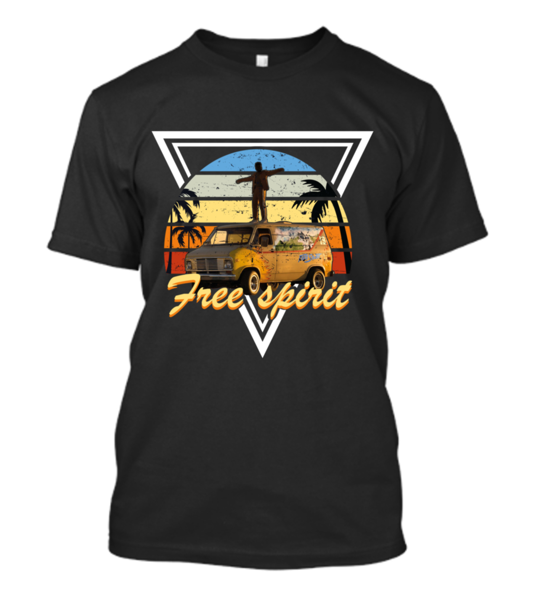 Free Spirit Van Adventure Retro Sunset T-Shirt