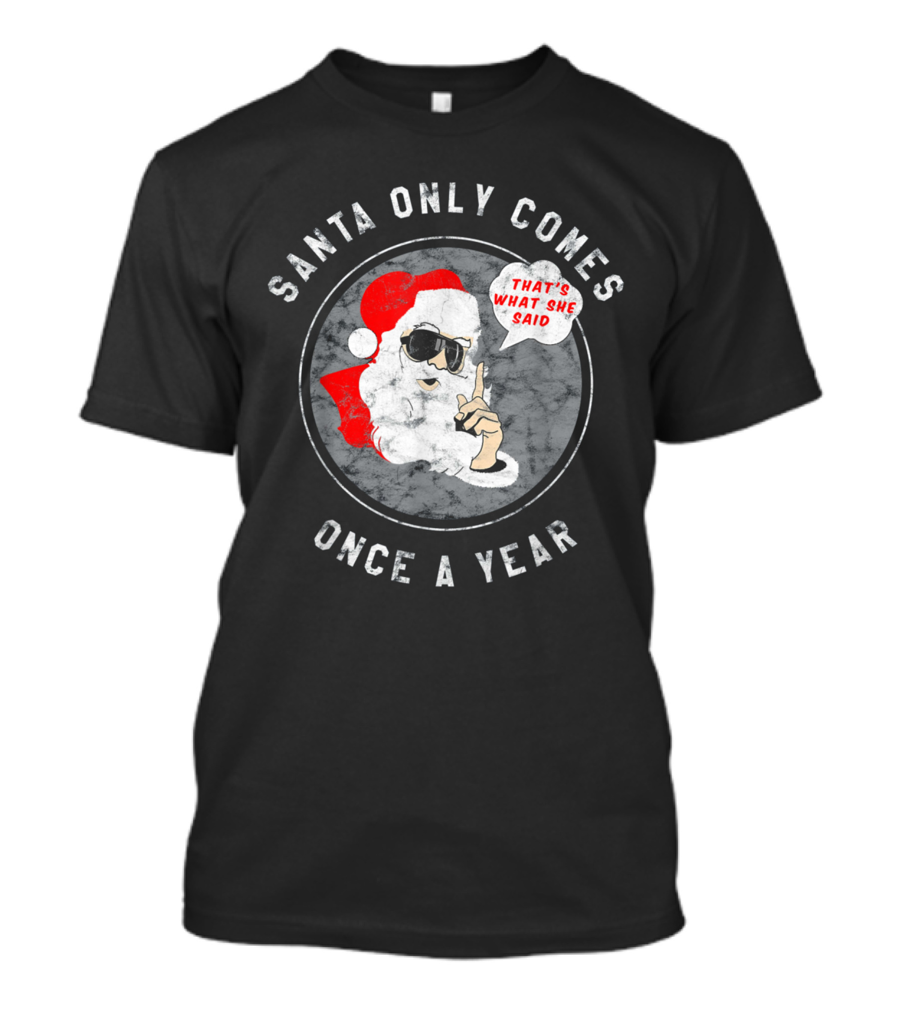 Santa Only Comes Once A Year Funny Christmas Joke Party Holiday Xmas T-Shirt