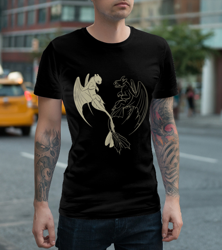 How to Train Your Dragon 3 Hidden World Lightfury and Toothless T-Shirt