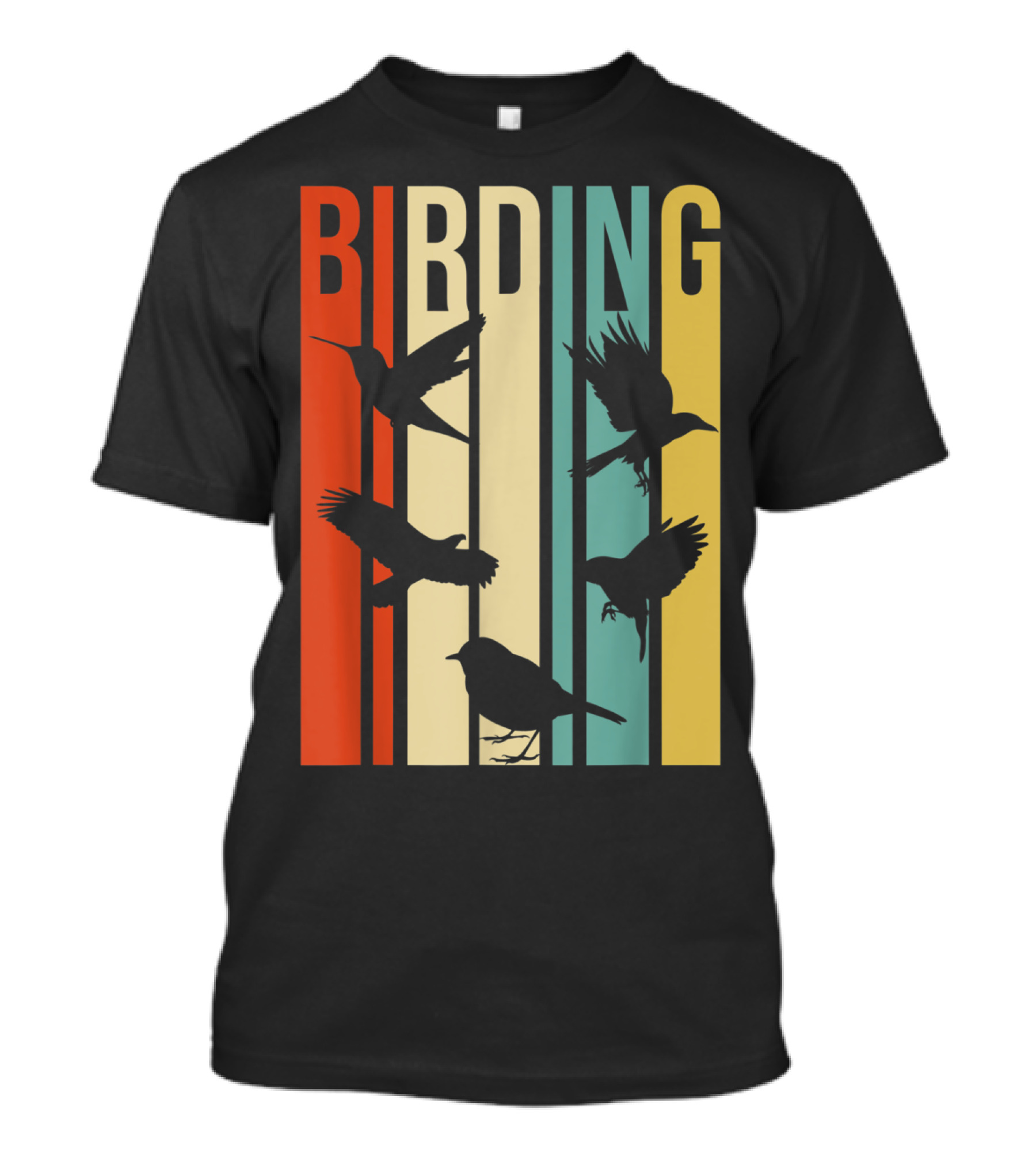 Vintage Style Birding For Birders With Birds In Retro T-Shirt