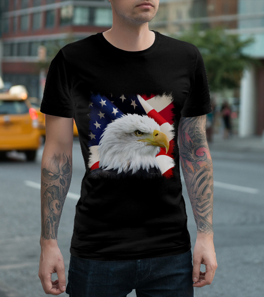 American Flag Bald Eagle Patriotic T-Shirt