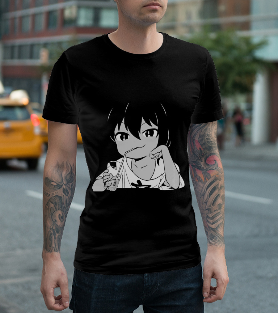 Anime Manga Sweet Demon Girl Drinking Meme T-Shirt