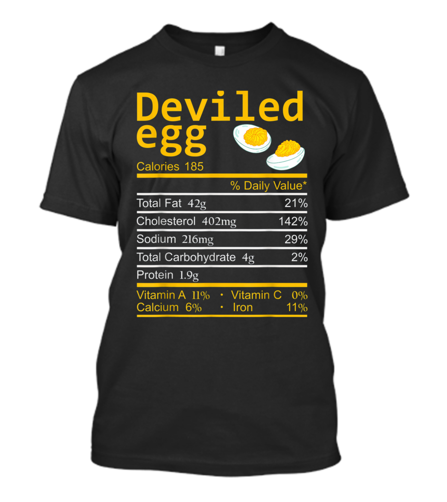 Deviled Egg Nutrition Facts Calories Total Fat Cholesterol Sodium Carbohydrate Protein Vitamin Calcium Iron T-Shirt