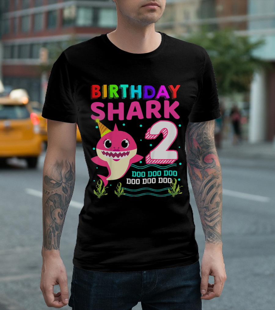 Birthday Shark 2 Doo Doo Doo 2nd Birthday T-Shirt