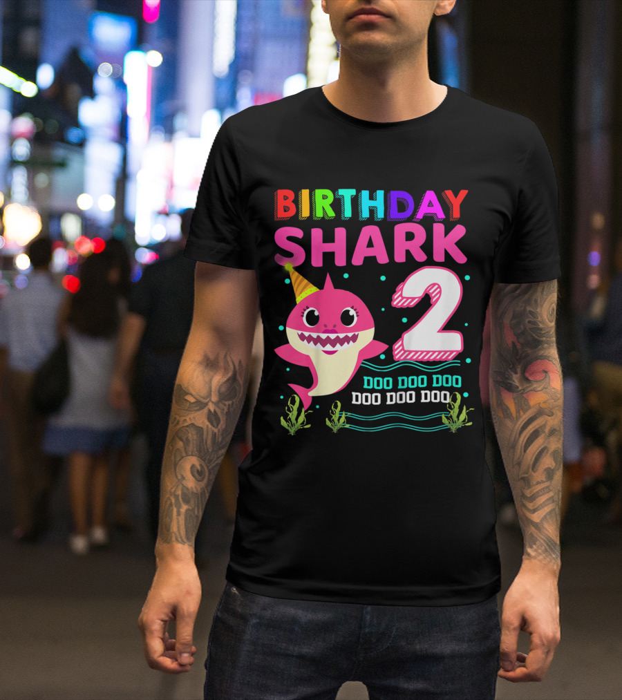 Birthday Shark 2 Doo Doo Doo 2nd Birthday T-Shirt