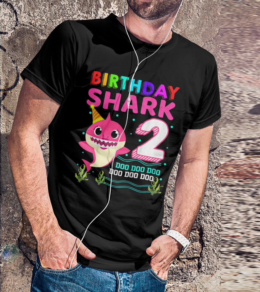 Birthday Shark 2 Doo Doo Doo 2nd Birthday T-Shirt