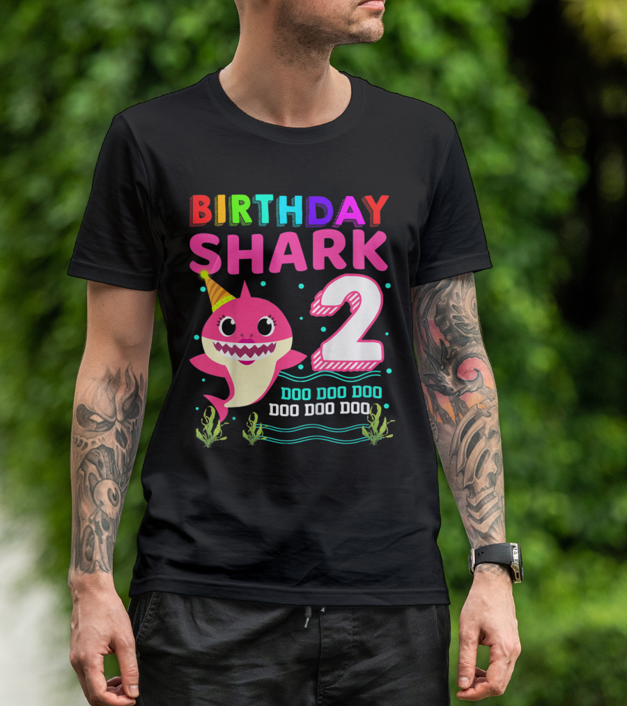 Birthday Shark 2 Doo Doo Doo 2nd Birthday T-Shirt